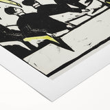 Dynamic Expressionist Dancers - Bold Yellow and Black Canvas Print