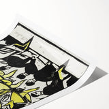 Dynamic Expressionist Dancers - Bold Yellow and Black Canvas Print