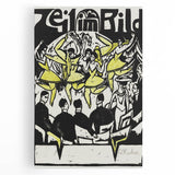 Dynamic Expressionist Dancers - Bold Yellow and Black Canvas Print