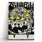 Dynamic Expressionist Dancers - Bold Yellow and Black Canvas Print