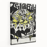 Dynamic Expressionist Dancers - Bold Yellow and Black Canvas Print