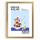 Extra large framed abstract art print featuring textured food dishes in muted earth tones, ideal for living room decor.