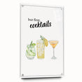 Large abstract wall art on acrylic glass depicting vibrant food and drink motifs, suitable for dining room decor.