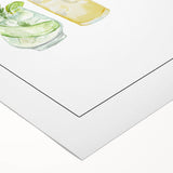 Art deco poster featuring a stylized cocktail glass, in pastel shades on rolled canvas, ideal for dining room wall art.