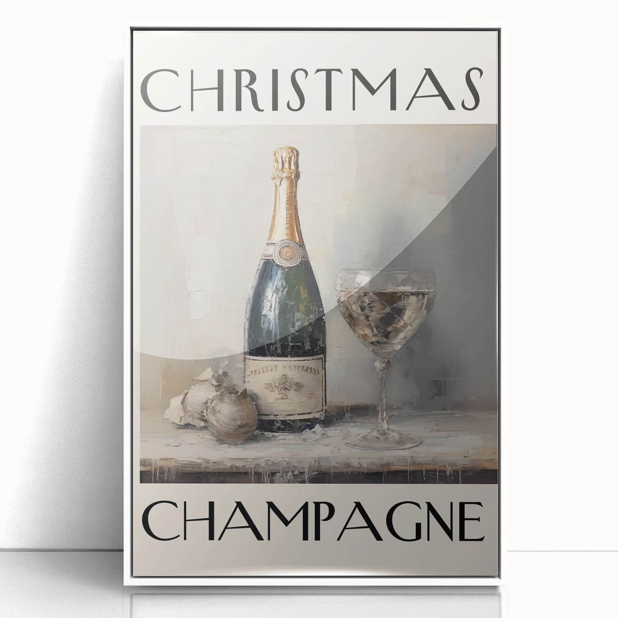 Classic Christmas Champagne Celebration Wall Art - Christmas Canvas Art