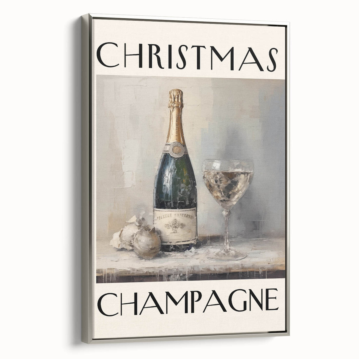 Classic Christmas Champagne Celebration Wall Art - Christmas Canvas Art