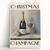 Classic Christmas Champagne Celebration Wall Art - Christmas Canvas Art