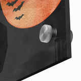 Spooky Wall Art - Blood Moon and Bats Watercolor Print