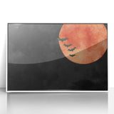 Spooky Wall Art - Blood Moon and Bats Watercolor Print