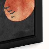 Spooky Wall Art - Blood Moon and Bats Watercolor Print