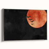 Spooky Wall Art - Blood Moon and Bats Watercolor Print