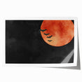 Spooky Wall Art - Blood Moon and Bats Watercolor Print