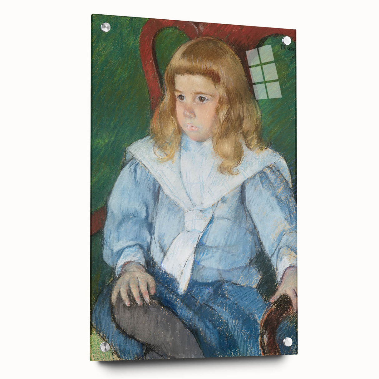 Mary Cassatt's Boy with Golden Curls - Charming Impressionist Portrait Art