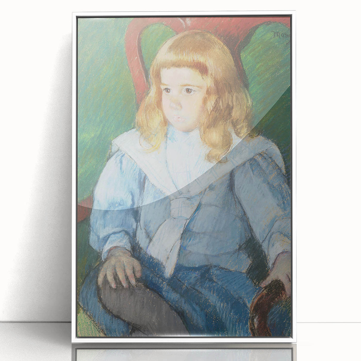 Mary Cassatt's Boy with Golden Curls - Charming Impressionist Portrait Art