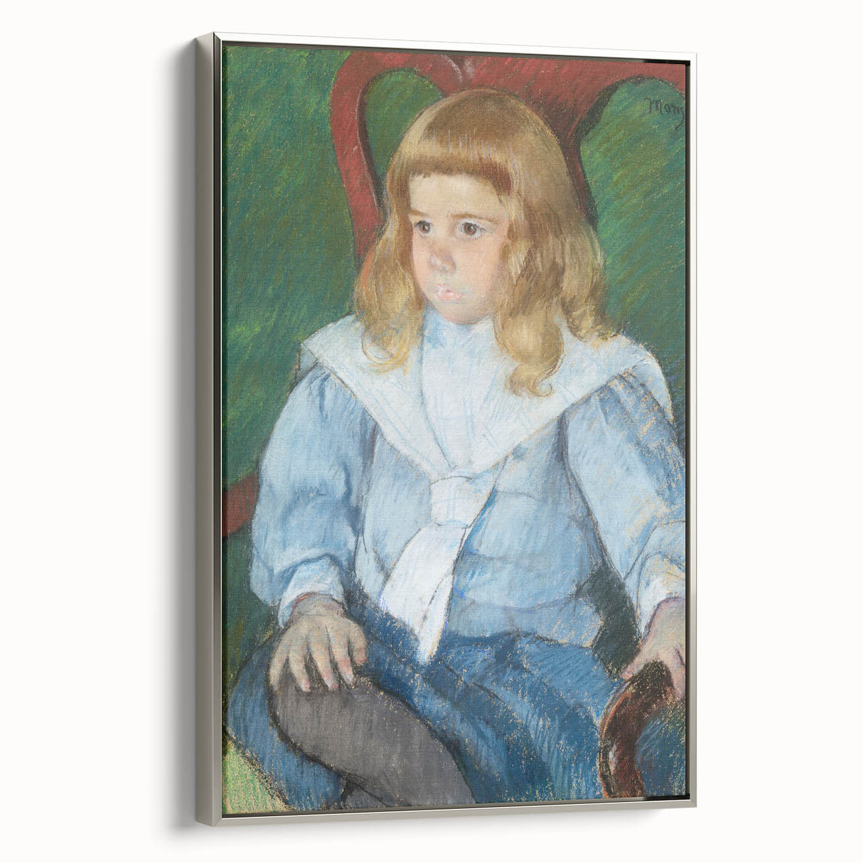 Mary Cassatt's Boy with Golden Curls - Charming Impressionist Portrait Art