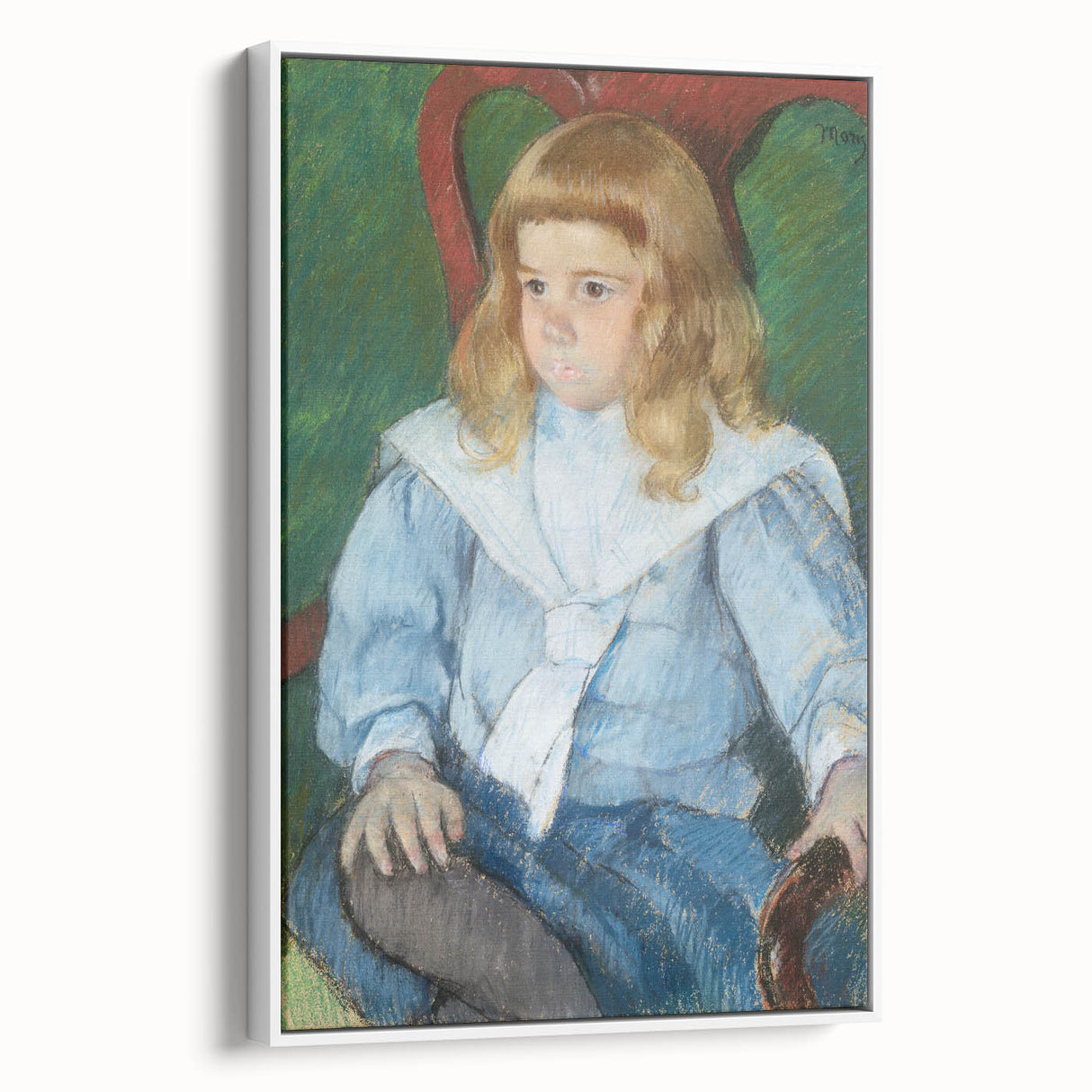 Mary Cassatt's Boy with Golden Curls - Charming Impressionist Portrait Art