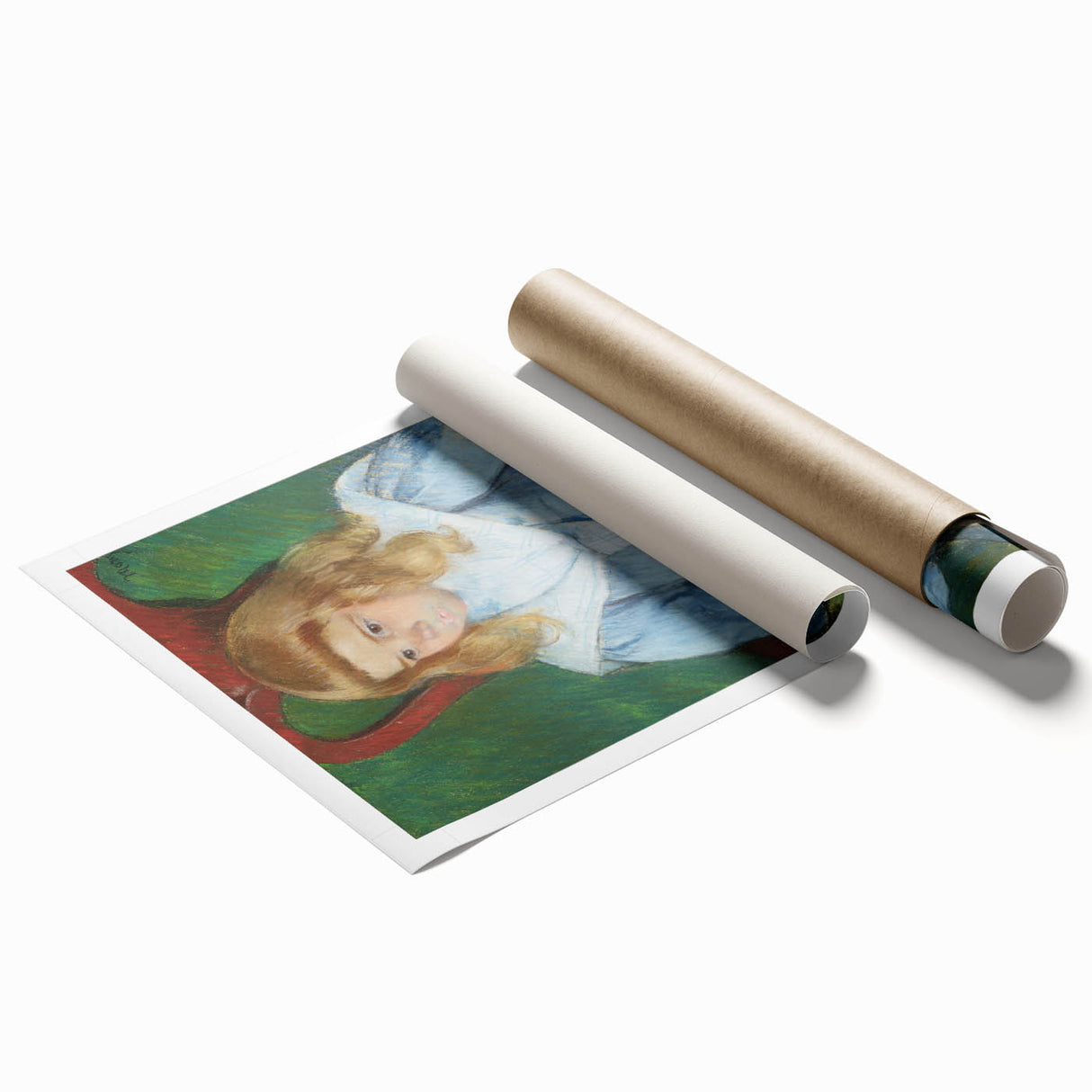 Mary Cassatt's Boy with Golden Curls - Charming Impressionist Portrait Art