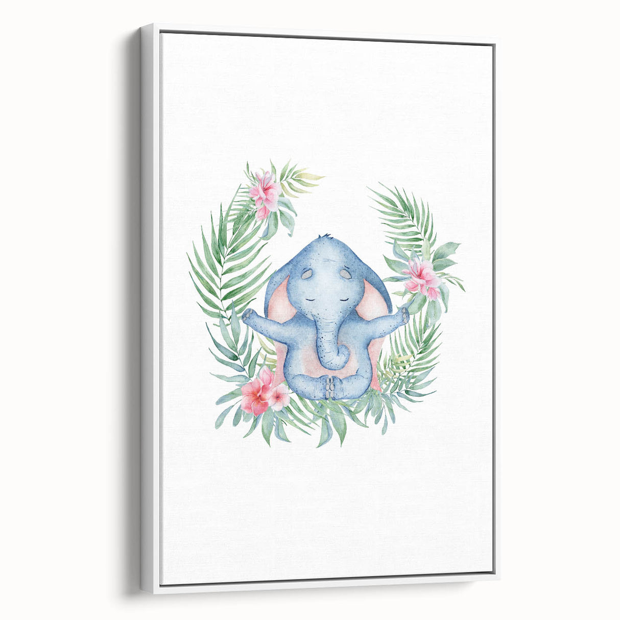 Personalized Kids Art – Meditative Elephant Nursery Wall Decor