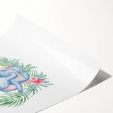 Personalized Kids Art – Meditative Elephant Nursery Wall Decor