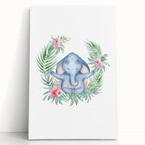 Personalized Kids Art – Meditative Elephant Nursery Wall Decor
