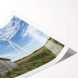 Rolled print showcasing a vibrant landscape barn scene with rich colors, expertly designed for home decor. Packaged securely in a cardboard tube for safe delivery.