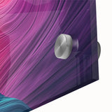 Close-up of a vibrant landscape acrylic art piece showcasing dramatic canyons with intricate details and rich colors, perfect for home decor or art collectors.