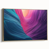 Framed landscape canvas artwork depicting vibrant canyons with rich gold accents, showcasing stunning natural scenery ideal for modern home decor. Perfect for adding a touch of elegance to any room.