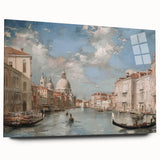 Vibrant acrylic glass artwork of serene landscapes displayed in a side view, showcasing rich colors and details, perfect for home decor enthusiasts.