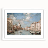 White frame showcasing a landscape print with a mat, emphasizing vibrant colors and intricate details, perfect for home decor or office aesthetics.