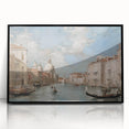 Framed acrylic landscape artwork showcasing vibrant colors and intricate details, set against a sleek black frame, perfect for modern home decor.
