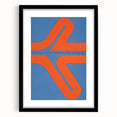 Modern Wall Art Print - Bold Abstract Shapes in Blue and Orange - Retro Decor