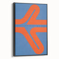 Modern Wall Art Print - Bold Abstract Shapes in Blue and Orange - Retro Decor