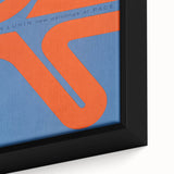 Modern Wall Art Print - Bold Abstract Shapes in Blue and Orange - Retro Decor