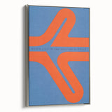 Modern Wall Art Print - Bold Abstract Shapes in Blue and Orange - Retro Decor