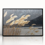 Large abstract wall art featuring floral close-ups in vibrant colors on a black acrylic framed print.