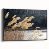 Black and white framed canvas featuring a close-up floral design, ideal for bedroom wall art.