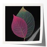 Close-up of green leaves in a glossy photo print, ideal for art wall dining room or classy bathroom decor.