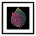 Extra large abstract art print featuring textured, colorful leaves on a black framed canvas, ideal for living room decor.