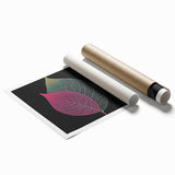 Close-up of green leaves in a rolled print format, ideal for classy bathroom wall art.