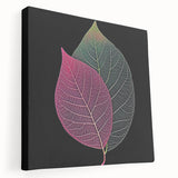 Close-up of green leaves on a large stretched canvas, ideal for kitchen wall art with a natural theme.