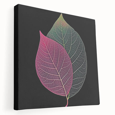 Close-up of green leaves on a large stretched canvas, ideal for kitchen wall art with a natural theme.