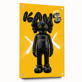 Unique Pop Art Wall Art – Vibrant KAWS-Inspired Figure on Yellow Background