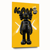 Unique Pop Art Wall Art – Vibrant KAWS-Inspired Figure on Yellow Background