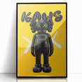 Unique Pop Art Wall Art – Vibrant KAWS-Inspired Figure on Yellow Background