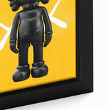 Unique Pop Art Wall Art – Vibrant KAWS-Inspired Figure on Yellow Background