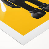 Unique Pop Art Wall Art – Vibrant KAWS-Inspired Figure on Yellow Background