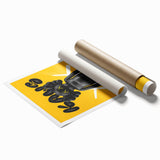 Unique Pop Art Wall Art – Vibrant KAWS-Inspired Figure on Yellow Background