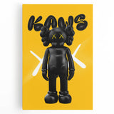 Unique Pop Art Wall Art – Vibrant KAWS-Inspired Figure on Yellow Background