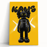 Unique Pop Art Wall Art – Vibrant KAWS-Inspired Figure on Yellow Background