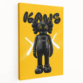 Unique Pop Art Wall Art – Vibrant KAWS-Inspired Figure on Yellow Background